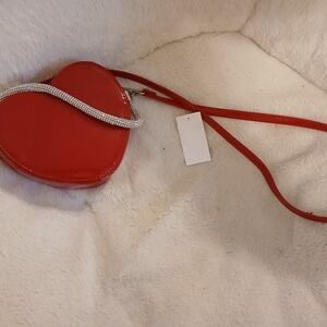 Red Heart-Shaped Women's Bag